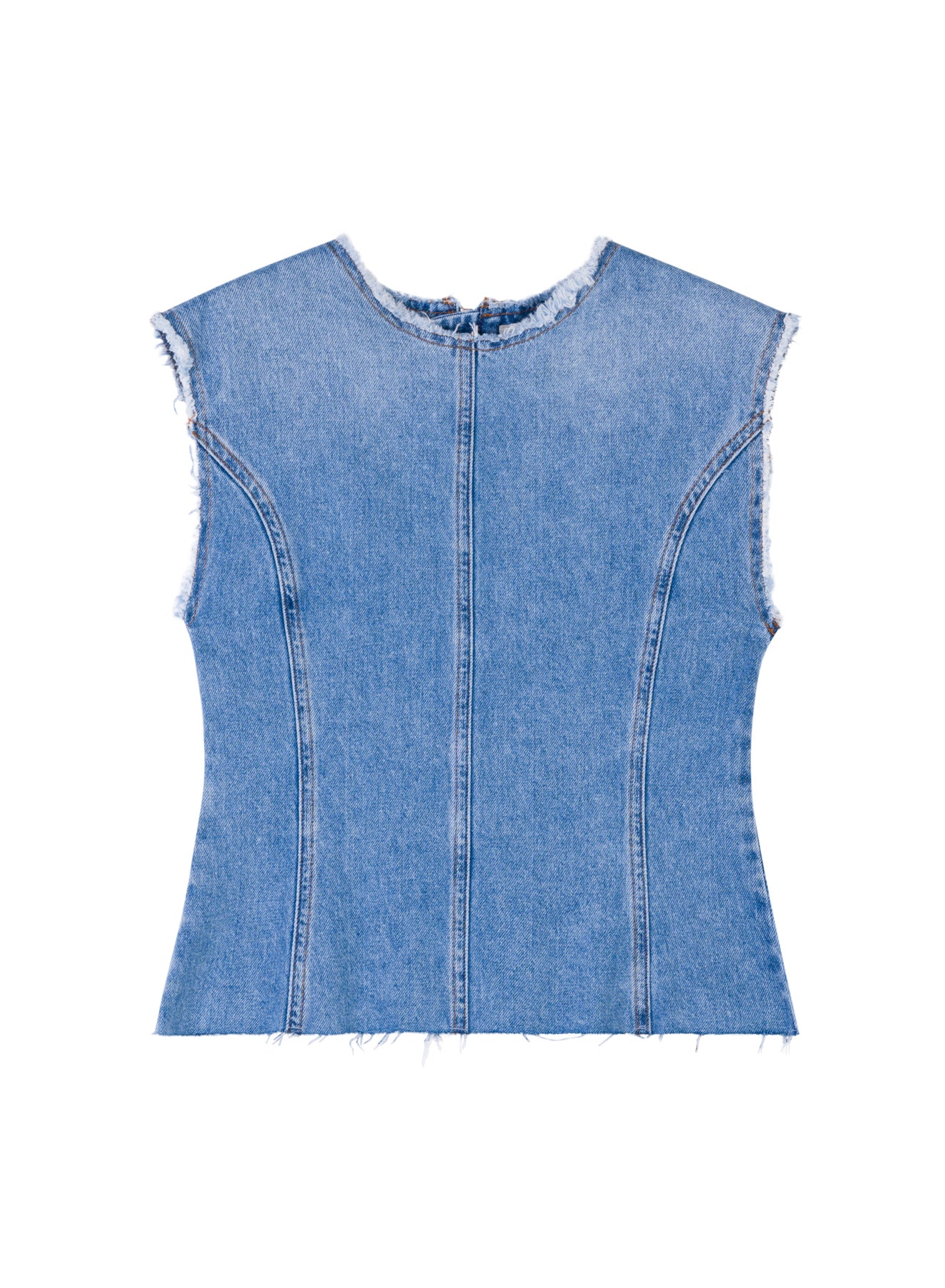 Light-Wash Denim Top