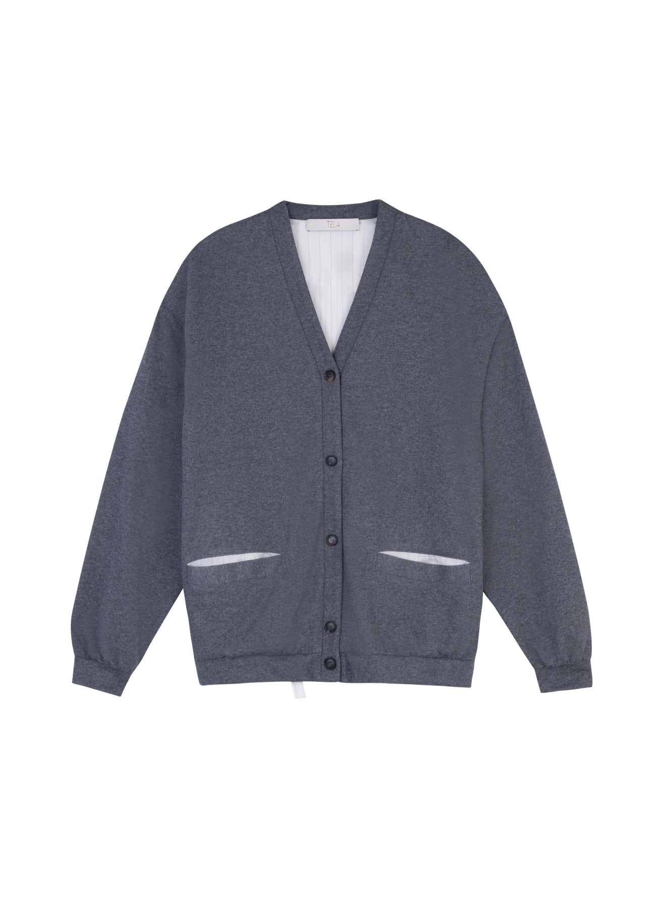 Jersey Cardigan With Contrast Fabric