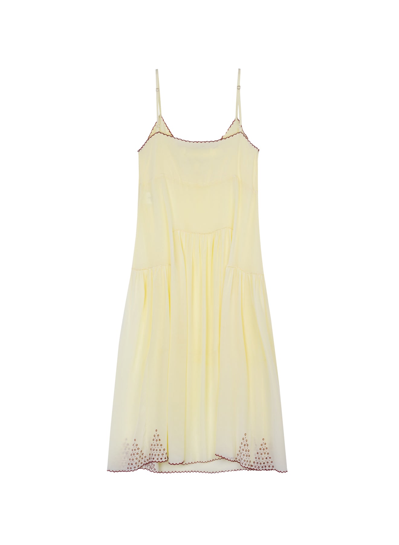 Embroidered Silk Yellow Midi Dress