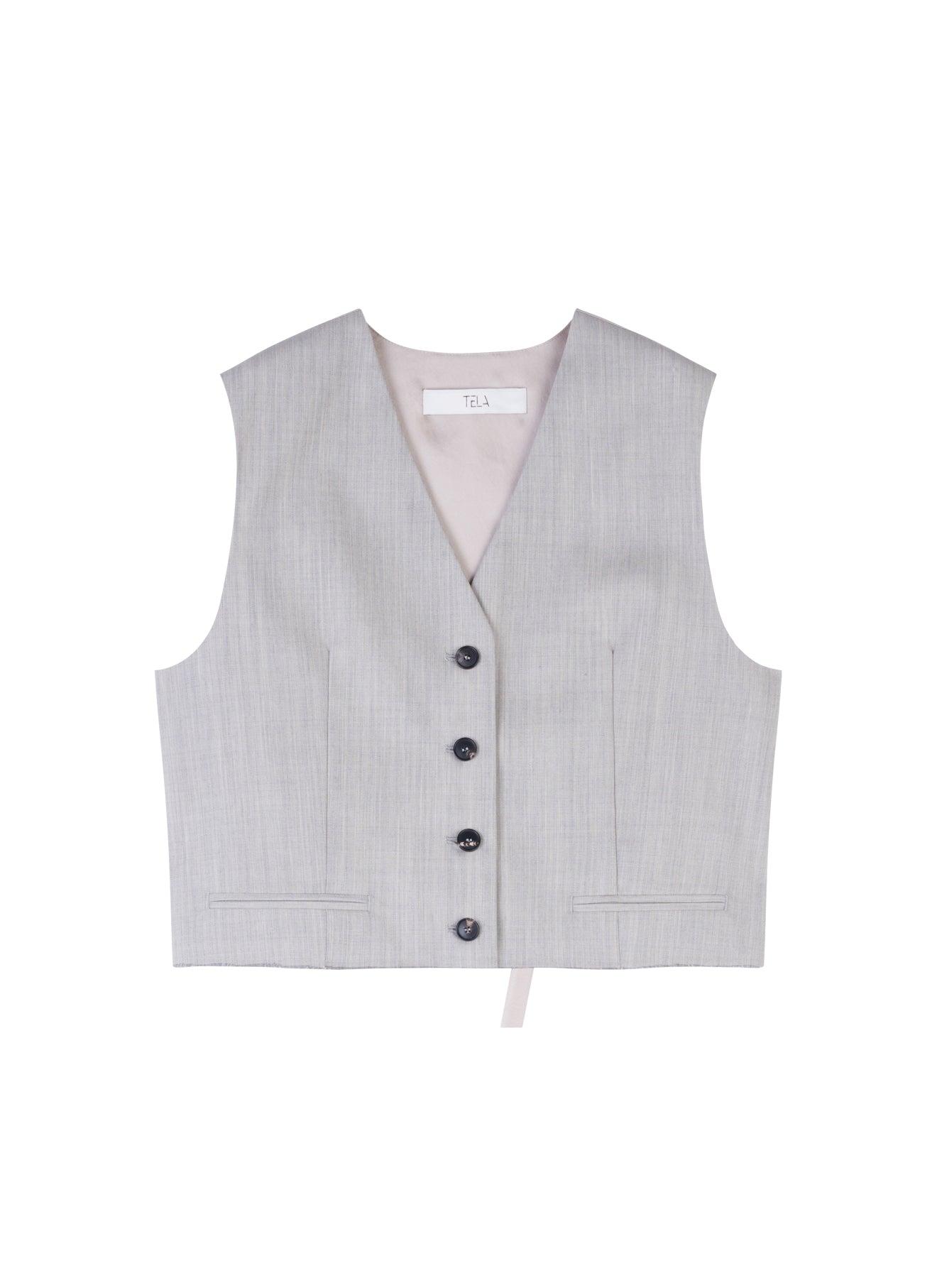 Wool Vest With Contrast Fabric