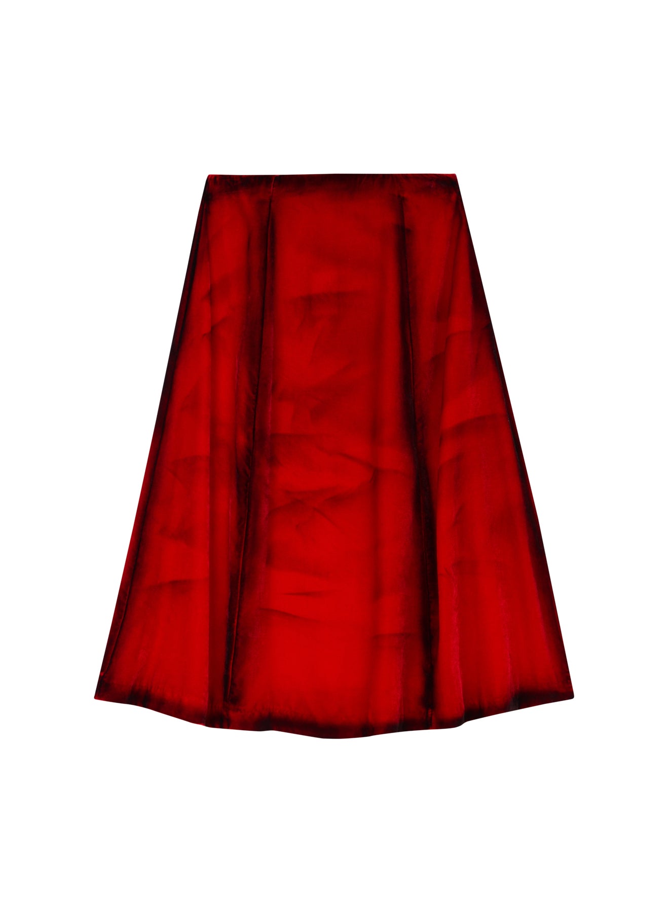 Red Midi Skirt In Spoiled Velvet