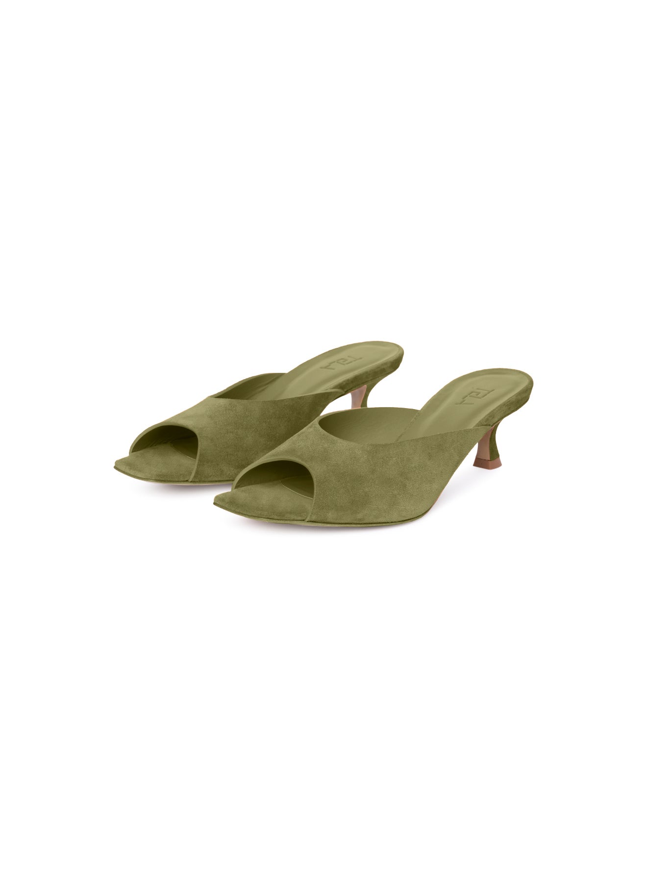 Leaf Green Suede Mules