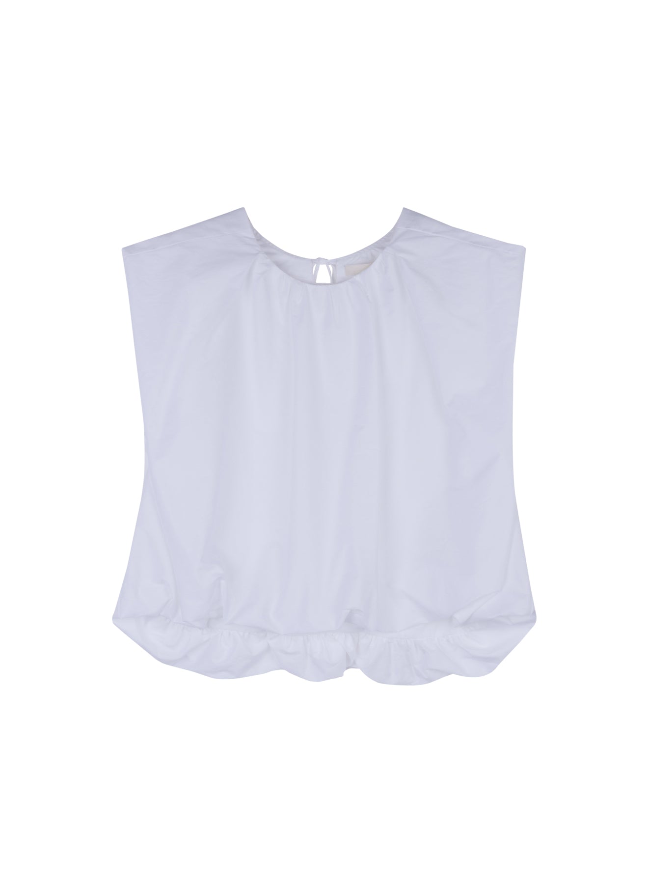 Sleeveless Popeline White Top