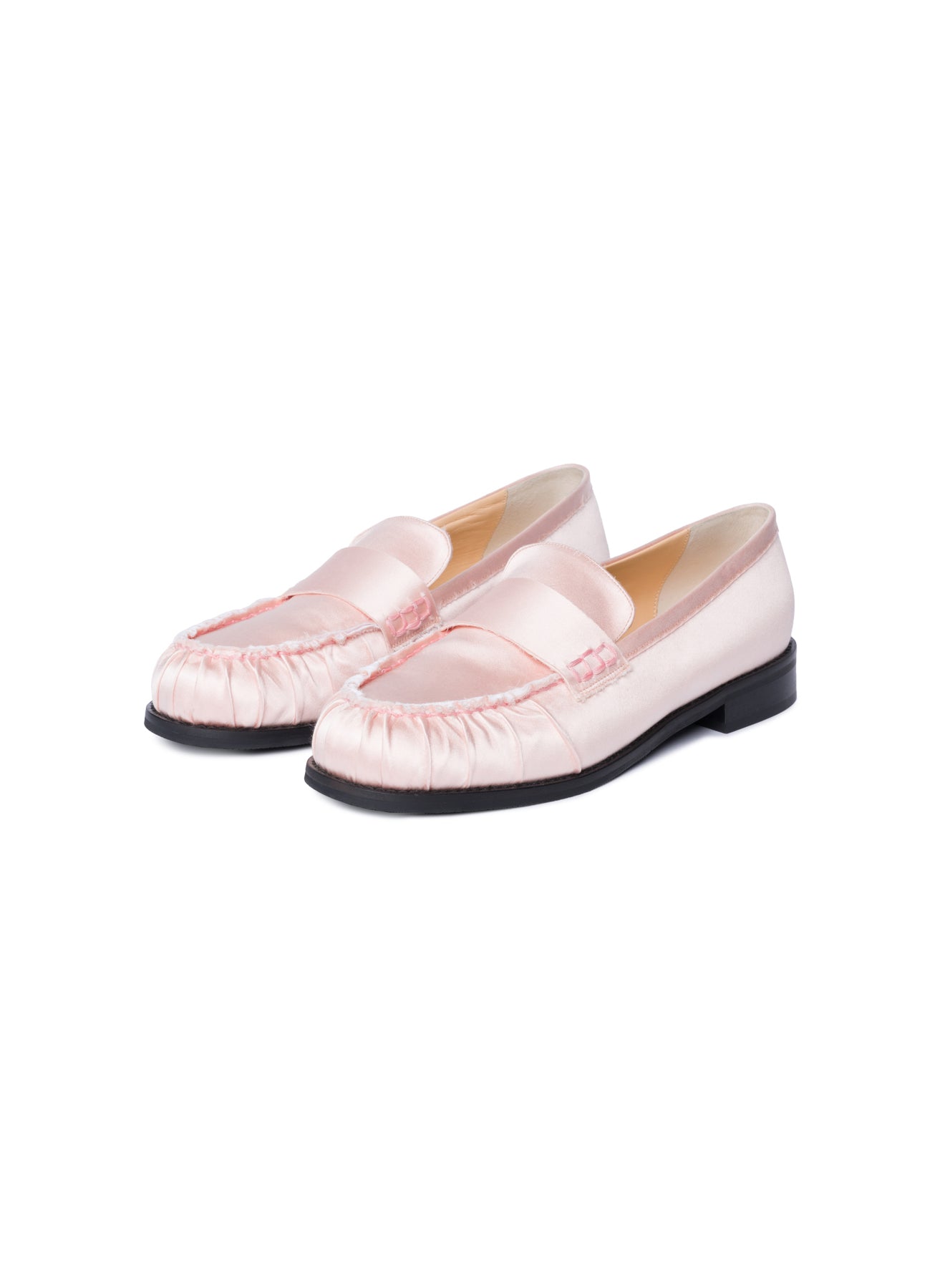 Baby Pink Satin Loafers