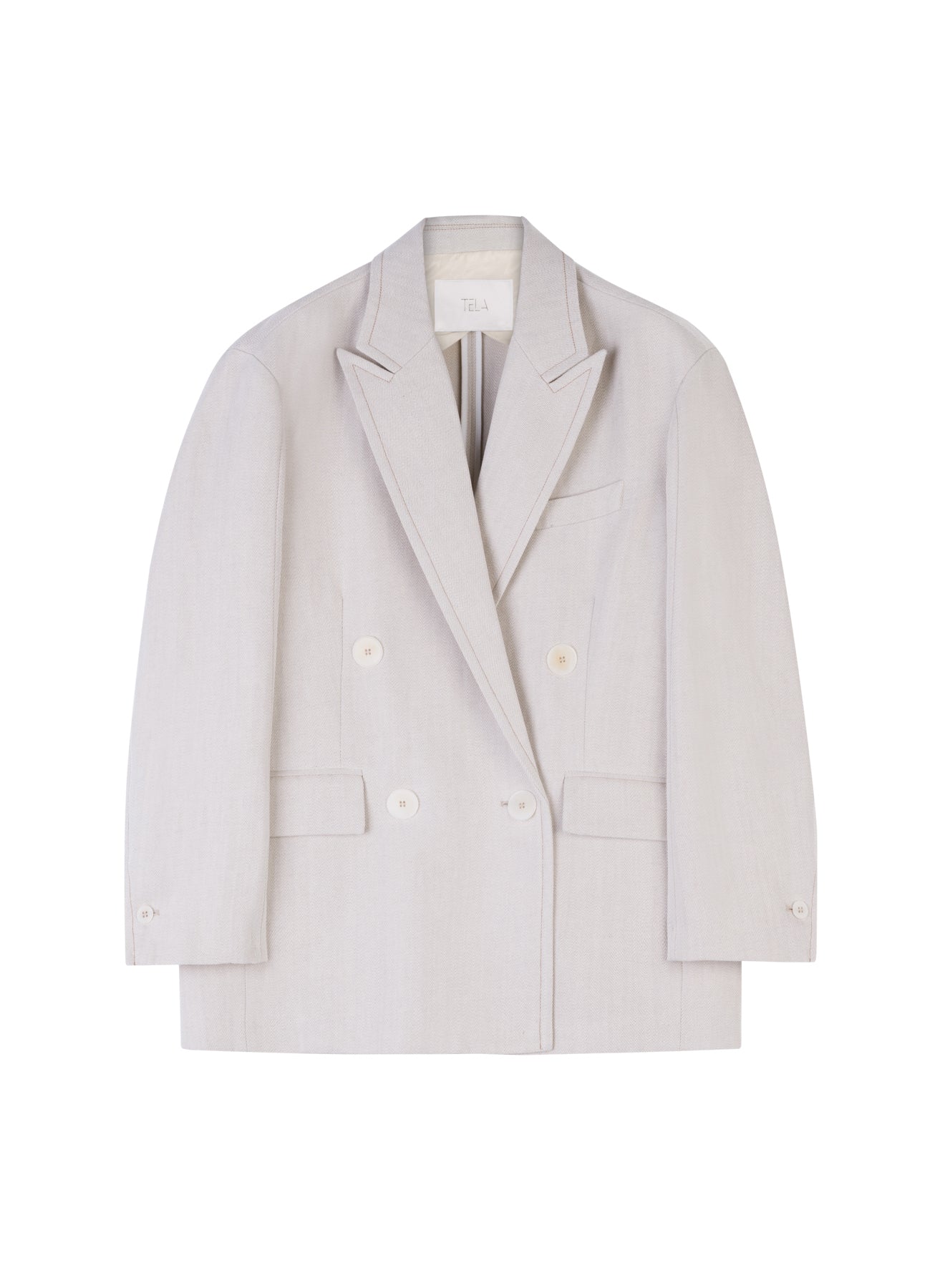 Double-Breasted Canvas Linen Jacket