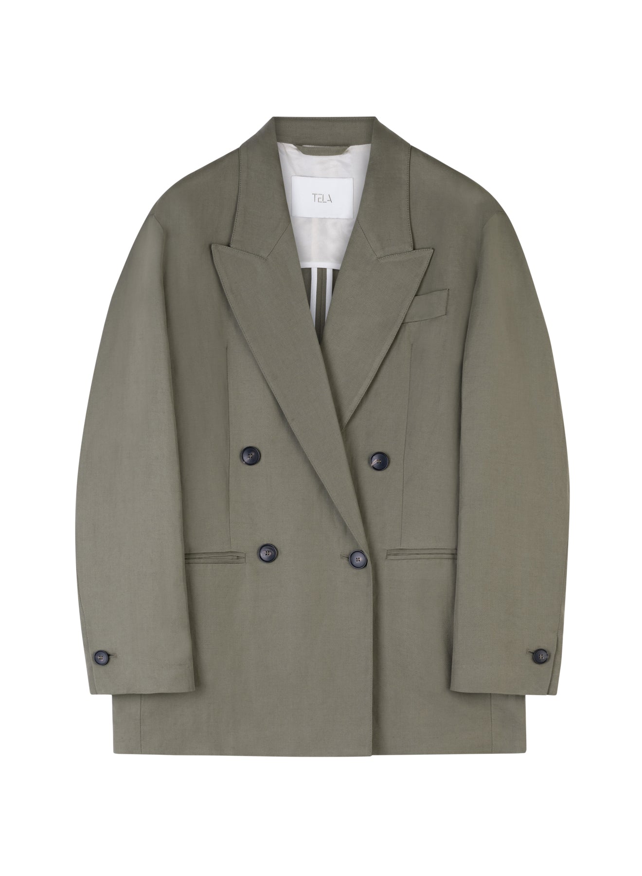 Double-Breasted Viscose Linen Jacket