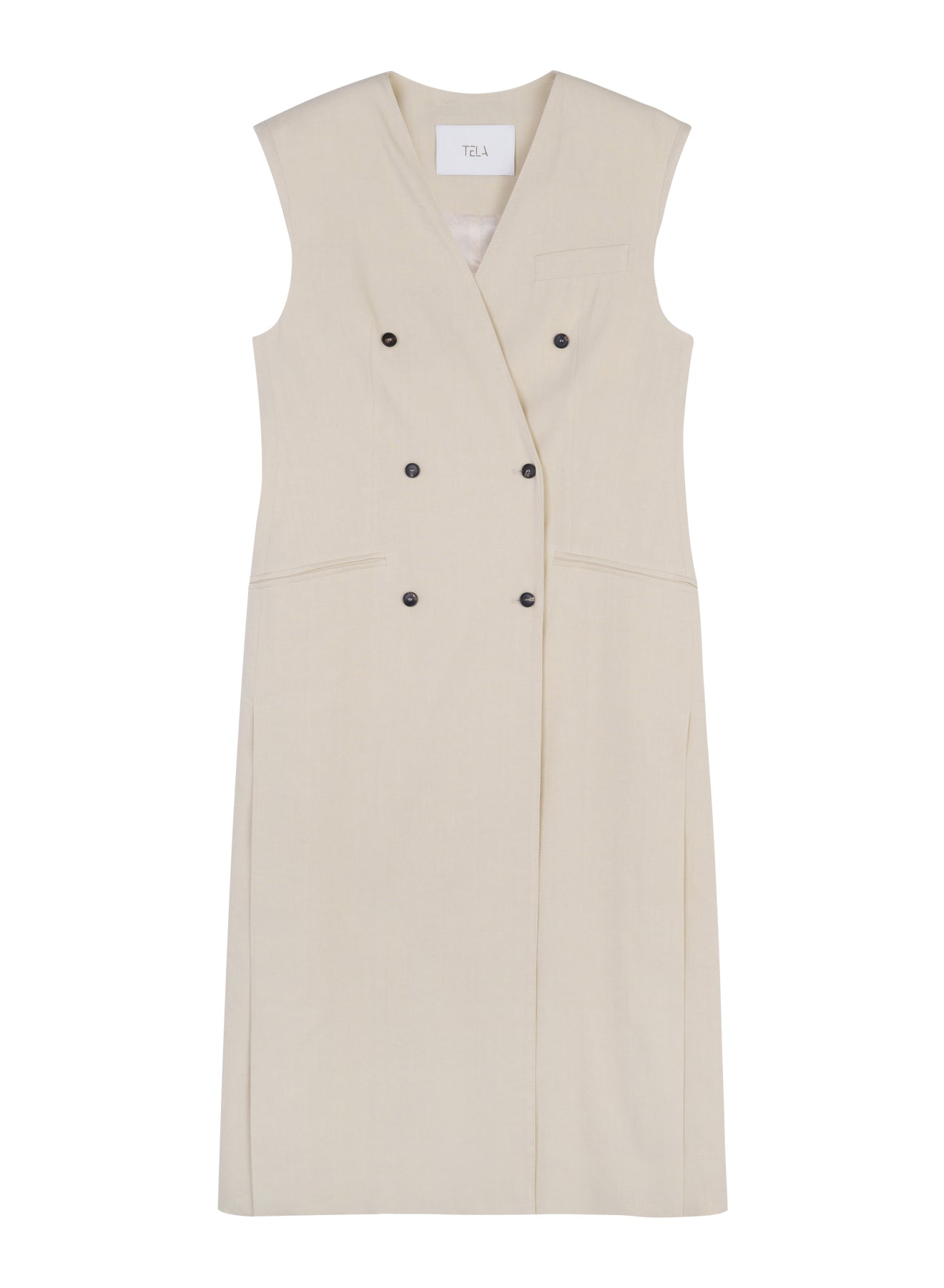 Blazer-Style Midi Cream Dress