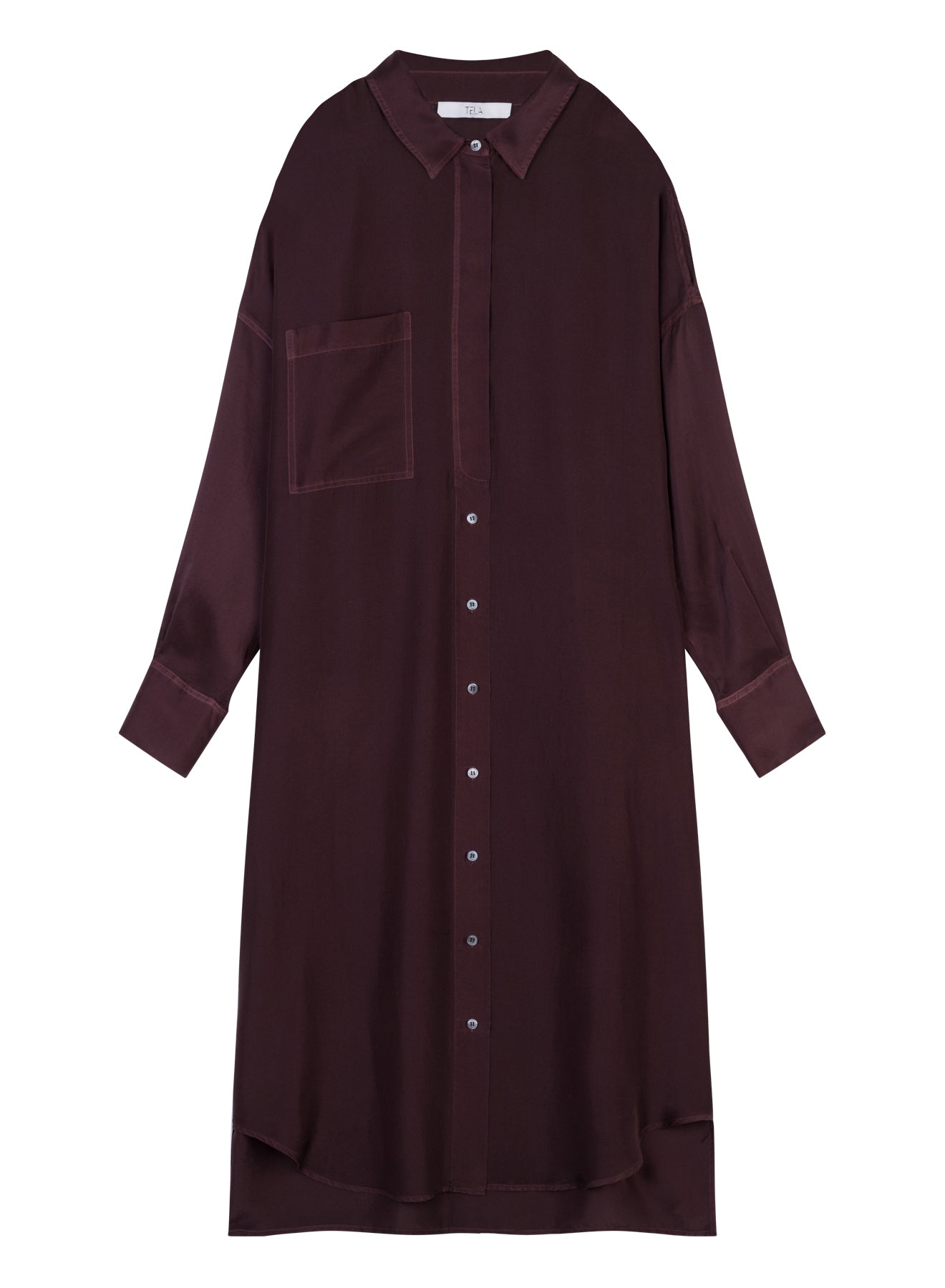 Silk Long Shirt Dress