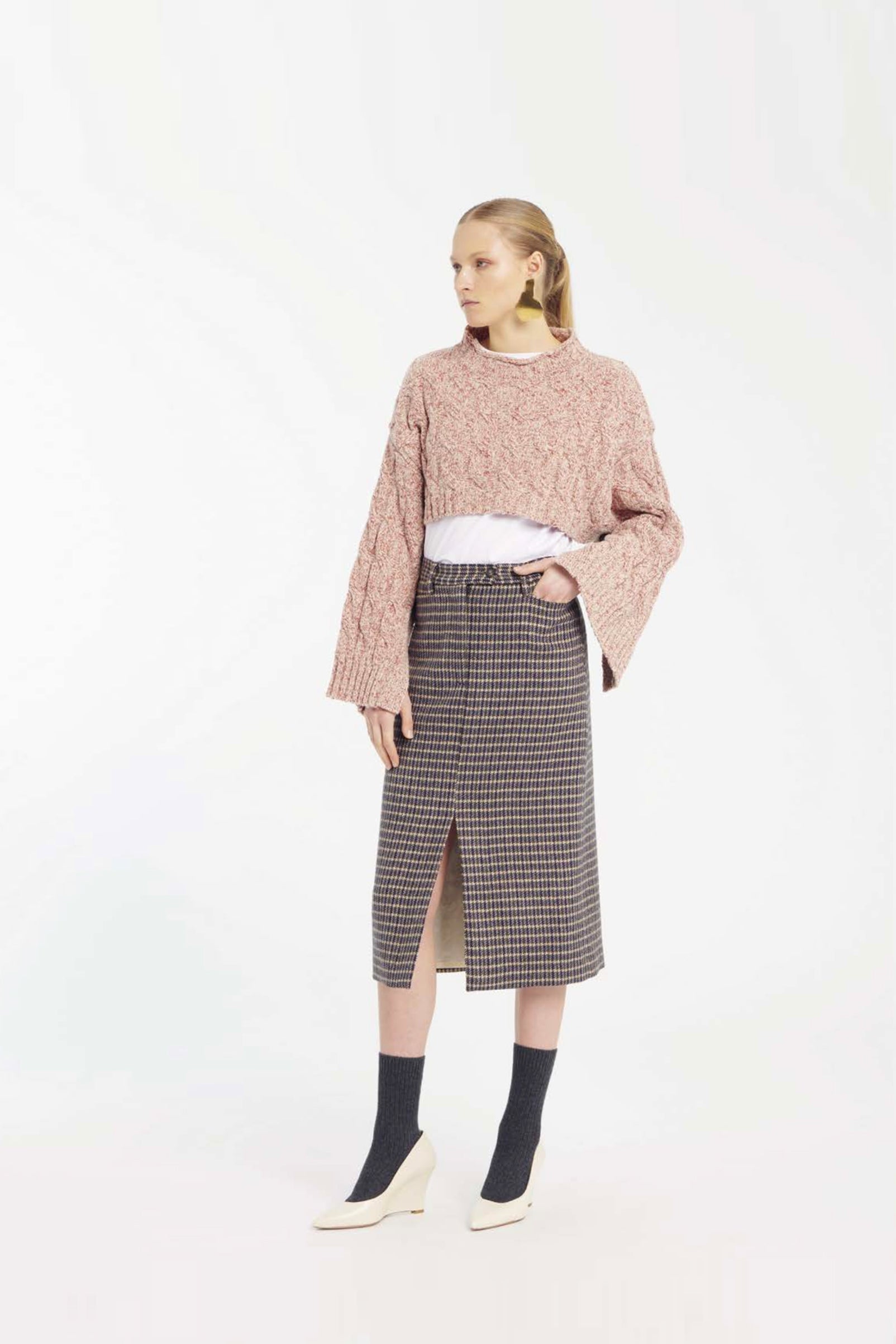 Midi Skirt In Pure Shetland Wool