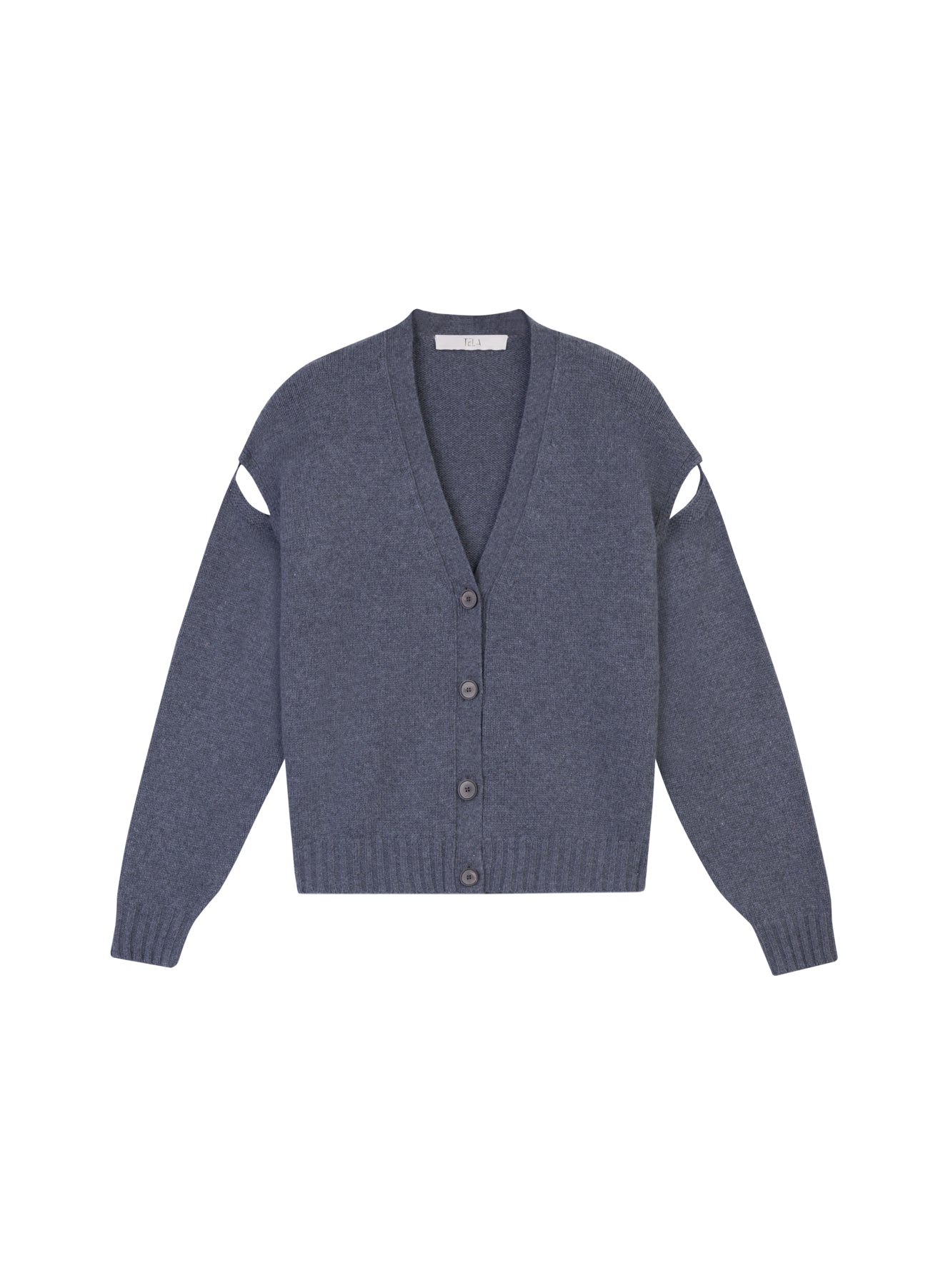 Carded Wool Cashmere Cardigan