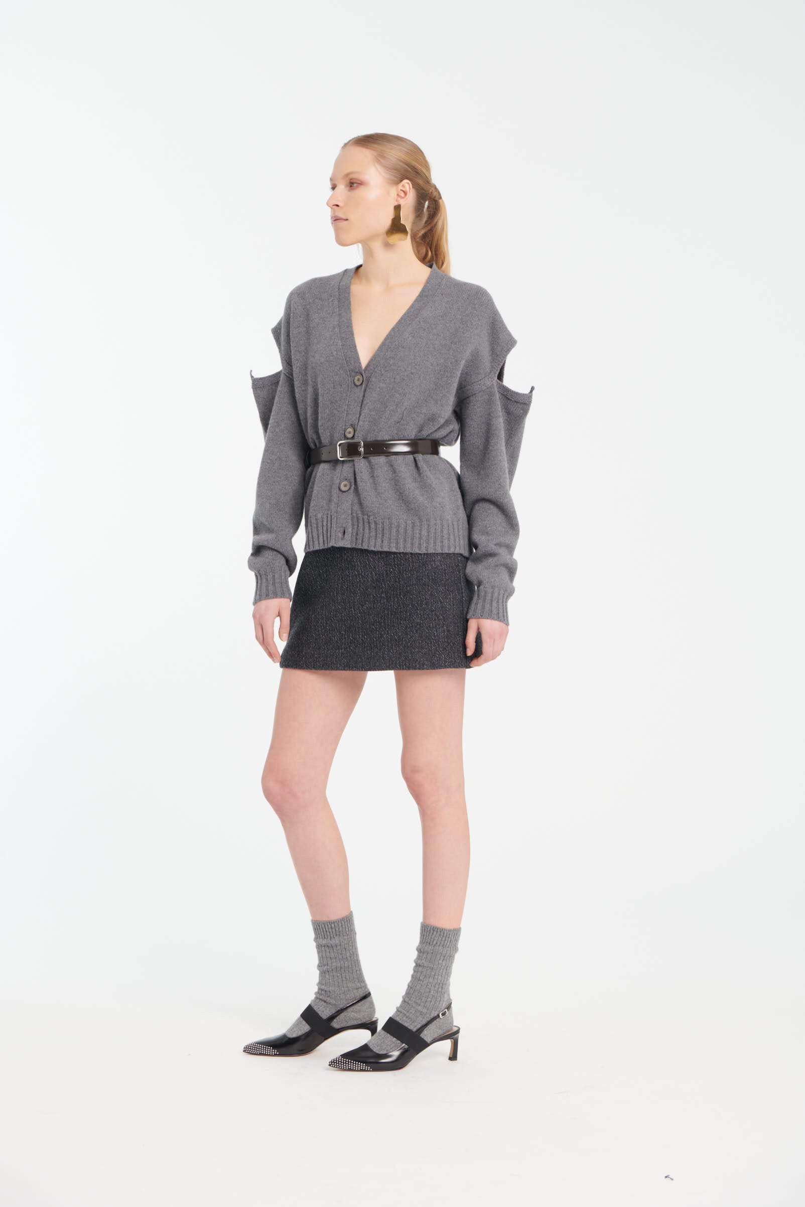 Carded Wool Cashmere Cardigan