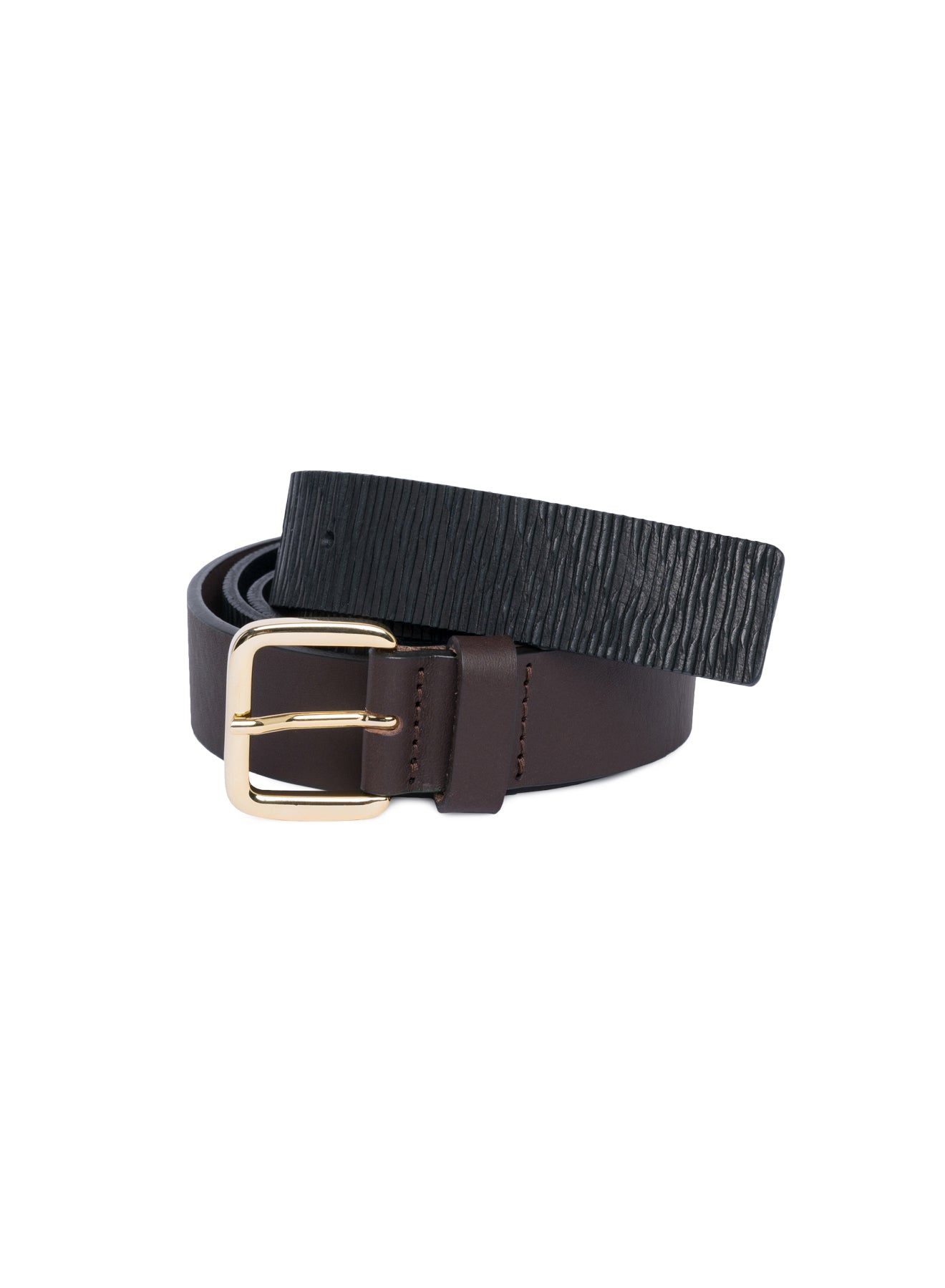 Leather belt With Perforated Inlay