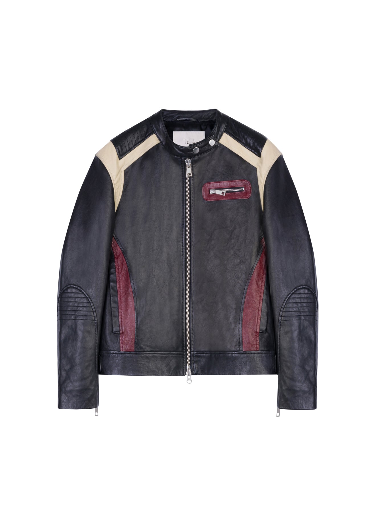 Leather Jacket With Inlays