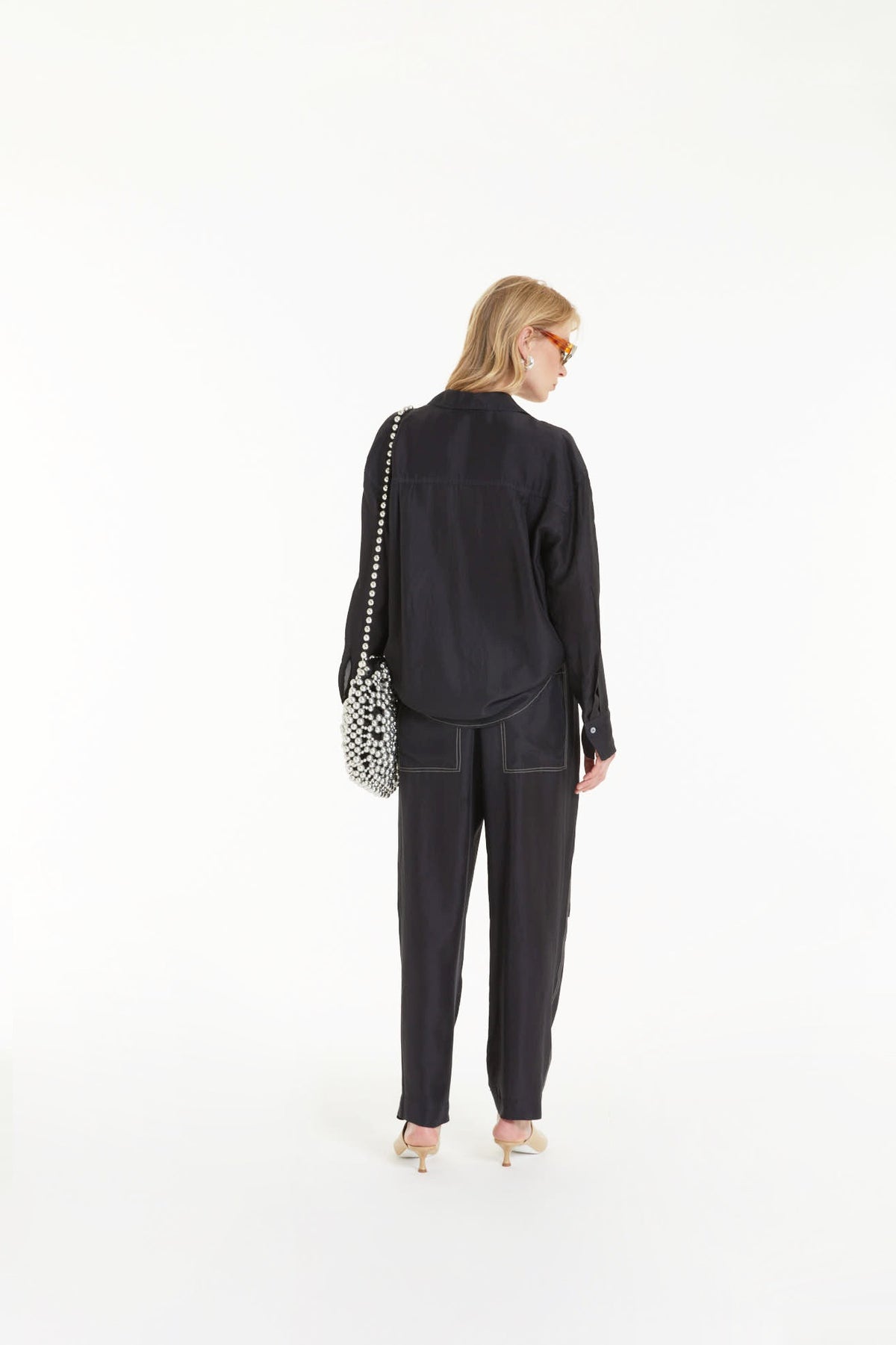 Black Silk Trousers