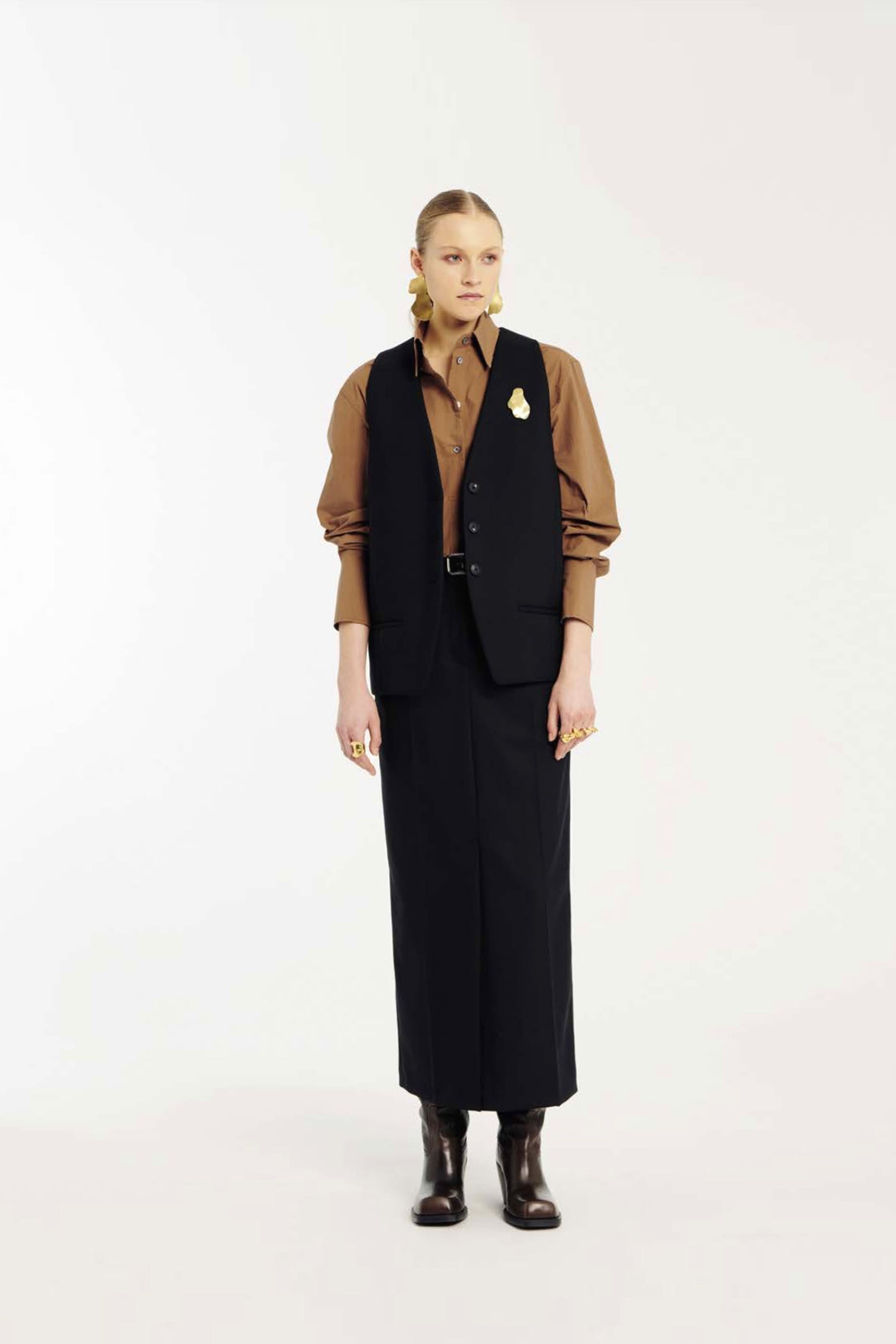 Maxi Skirt In Technical Wool