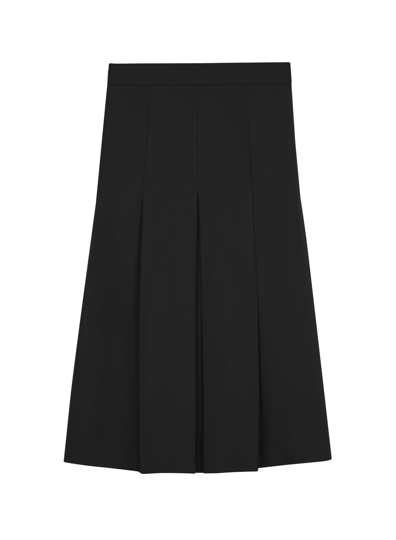 Black Midi Skirt In Technical Wool